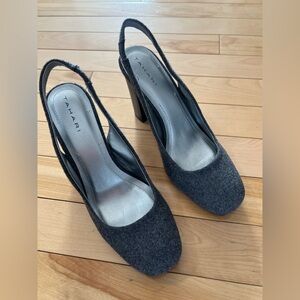 Tahari Charcoal Pierce Slingback Heels size 8